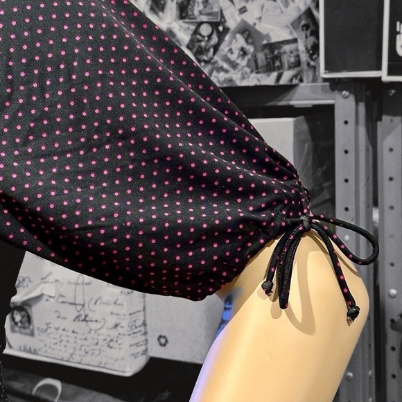 Igigi Polka Dot Dress Plus Size 18/20 Pink Dots on Black, Short Sleeves Country - Picture 7 of 15